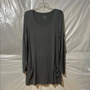 LOGO by Lori Goldstein Gray Long Sleeve Tunic